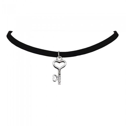 Ras De Cou Clé Coeur Strass Argenté Femme