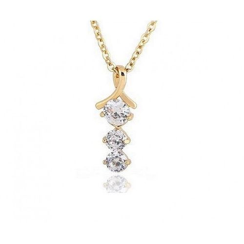 Collier 3 Oxyde De Zirconium Alignés Doré Femme