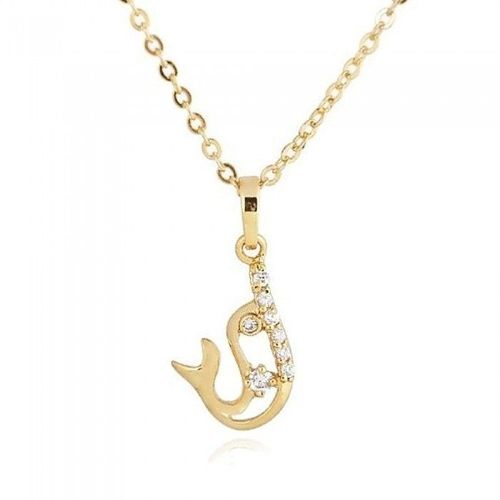 Collier Baleine Sertie D'oxyde De Zirconium Doré Femme
