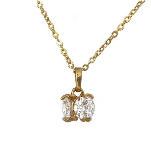 Collier 4 Oxyde De Zirconium En Rond Doré Femme
