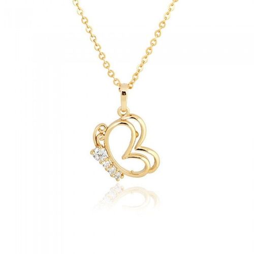 Collier Papillon Serti D'oxyde De Zirconium Doré Femme