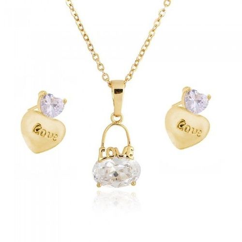 Parure Love Oxyde De Zirconium Doré Femme
