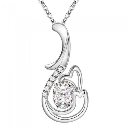 Collier Queue De Baleine Oxyde De Zirconium Argenté Femme