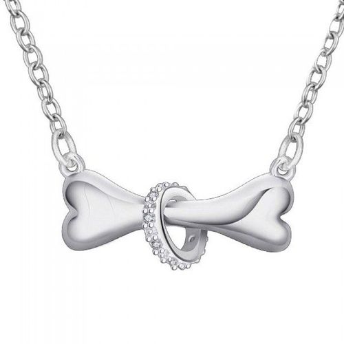 Collier Os Et Cercle Oxyde De Zirconium Argenté Femme