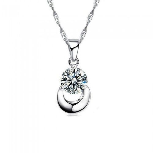 Collier Demi Cercles Oxyde De Zirconium Argenté Femme