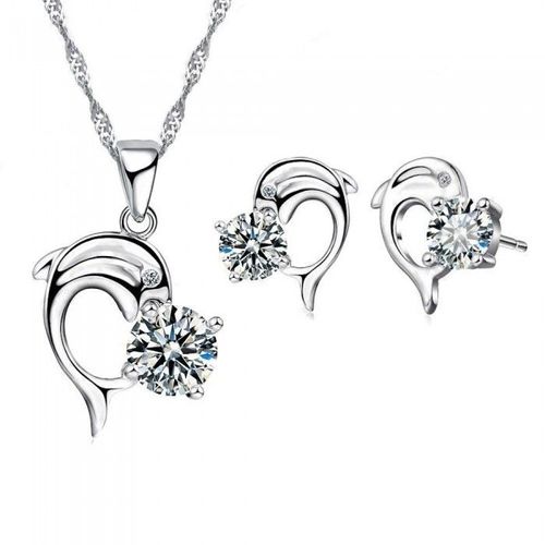 Parure Bijoux Dauphin Oxyde De Zirconium Argenté Enfant