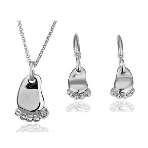 Parure Bijoux Petit Pied Strass Argentée Femme