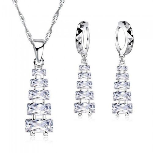 Parure Bijoux Tour D'oxyde De Zirconium Argenté Femme