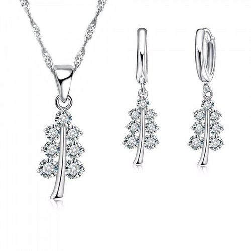 Parure Bijoux Arbre Oxyde De Zirconium Argenté Femme
