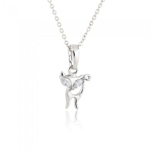 Collier Chat Aux Yeux D'oxyde De Zirconium Argenté Femme