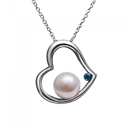 Collier CUr Perle Strass Turquoise Argenté Femme