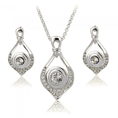 Parure Goutte Strass Femme Couleur Blanc