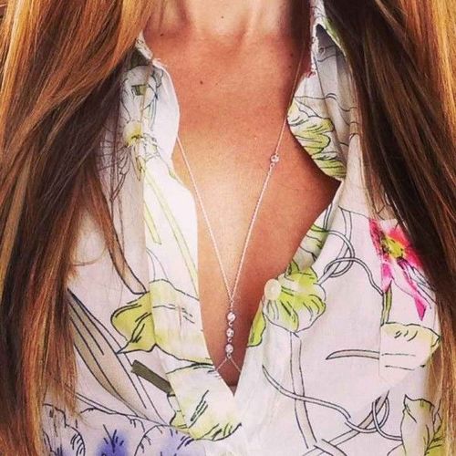 Chaine De Corps Avec Strass Femme Couleur Argenté