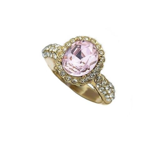 Bague Dorée Strass Rose Femme