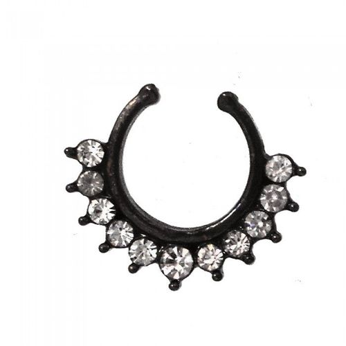 Faux Septum Nez Strass Femme Couleur Noir