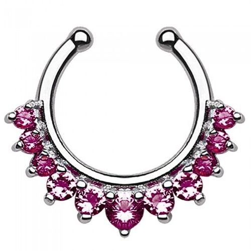 Faux Septum Nez Strass Femme Couleur Rose