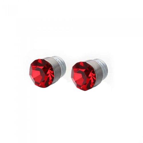 Boucles D'oreilles Aimant Strass Magnétique Femme Couleur Rouge