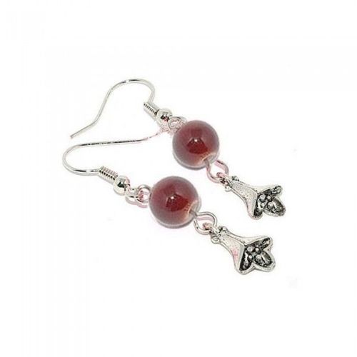 Boucles D'oreilles Clochette Avec Perle Femme Couleur Marron