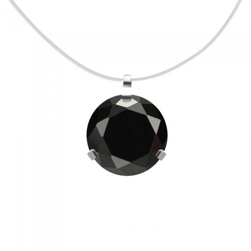 Collier Invisible Fil De Nylon Oxyde De Zirconium Femme Couleur Noir