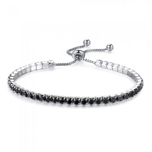 Bracelet Rang D'oxyde De Zirconium Argenté Femme Couleur Noir