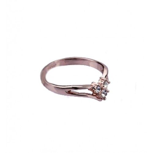 Bague Trois Strass Doré Rose Femme