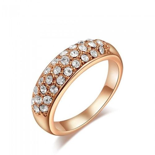 Bague Sertie De Strass Doré Rose Femme