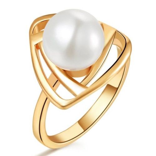 Bague Perle Blanche Doré Femme