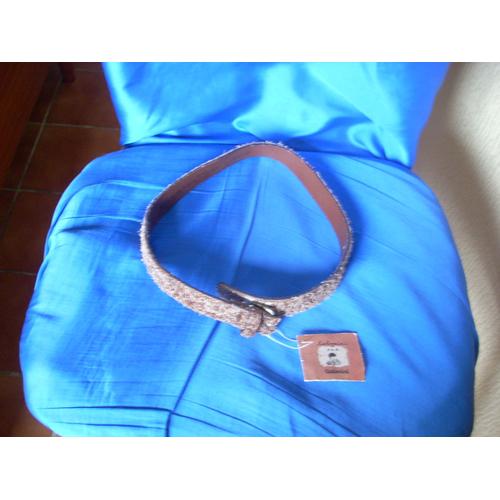 Ceinture Catimini Croute De Cuir Vachette 60 Cm.