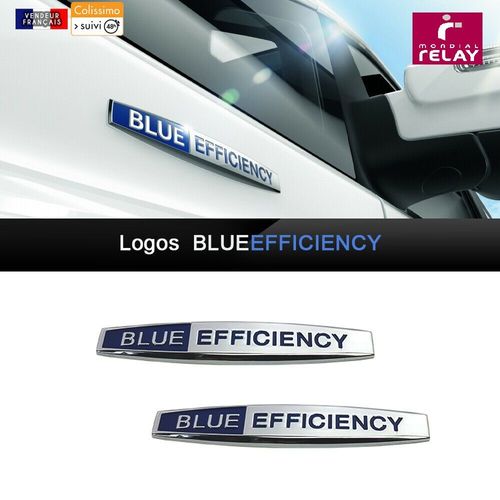 2 Emblèmes Blueefficiency Bleu Chrome Pour Ailes Mercedes 98mm