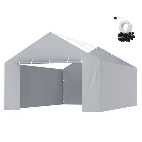 Bâche De Tente De Garage-Vevor-6,1x4 Imperméable Protégée Contre Uv-Élastiques À Boule-Cadre Non Inclus-Gris