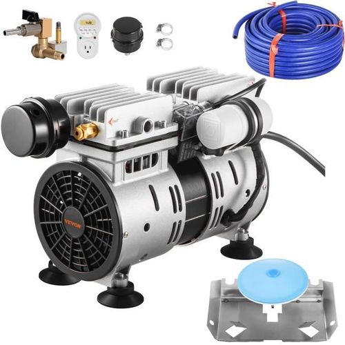 Aérateur De Bassin-Vevor-Compresseur D'air-550 W-5,2 Cfm Pour Étang 1 Acre Profondeur 15 M -Tube 30,5 M-Diffuseur 25,4 Cm