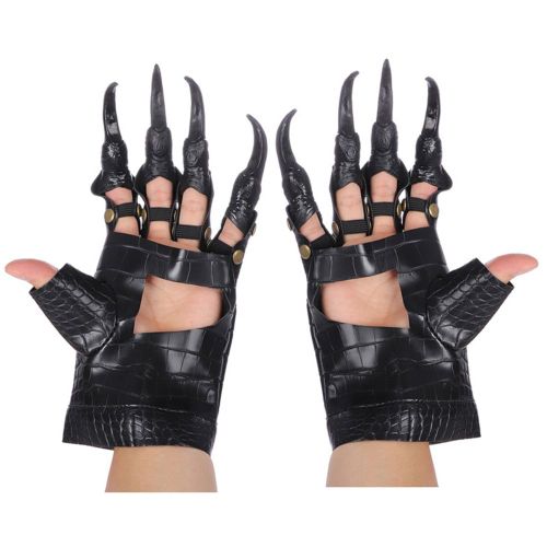 Gants En Cuir À Longues Griffes, Manche À Main, Costumes De Cosplay, Accessoire De Fête, Manchon À Main Noir, Gants Fantôme