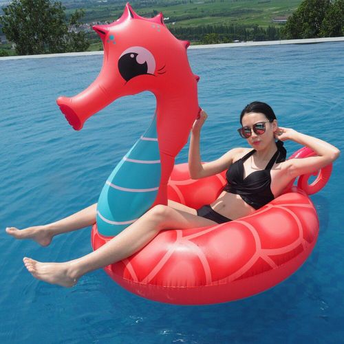 Bouée Gonflable Pour Piscine, Hippocampe Rouge, Anneau De Sauvetage, Bouée De Sauvetage, Lit De Plage En Pvc, Jouets De Fête Pour Adultes Et Enfants