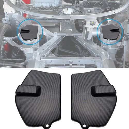 Couverture De Tour De Choc Avant,2 Pièces,Garniture Avec Ride Pour Chevrolet Corvette 2020 - 2022 C8 - Type Ivoire