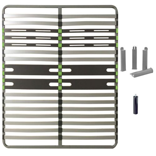 Altozone - Pack Sommier 2x16 Lattes 160x200cm + Pieds Gris + Pied Central