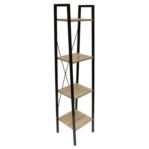 Dara - Etagère Simple 4 Plateaux Métal Et Aspect Bois