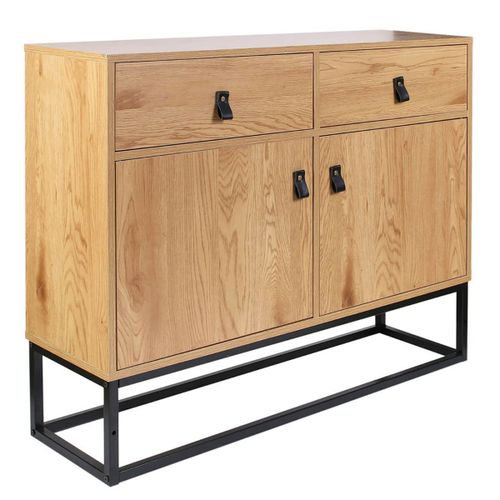 Abril - Buffet 2 Portes 2 Tiroirs Aspect Bois