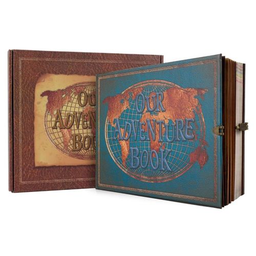 Album Photo À Personnaliser - Notre Livre D'aventure Fait À La Main - Grand Format Avec 180 Pages - Album De Scrapbooking Pour Les Mariages En Famille (25 X 20 Cm)-Bleu
