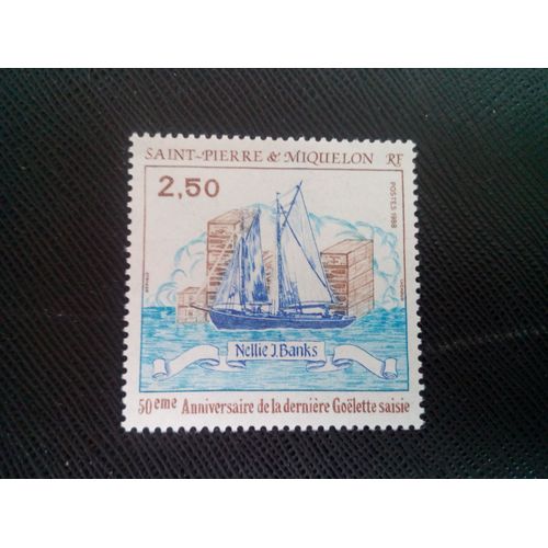 Timbre Saint Pierre Et Miquelon Yt 492 Nellie J. Banks Et Caisse De Bouteilles. (Interdiction) 1988 ( 050805 )