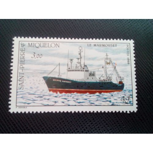 Timbre Saint Pierre Et Miquelon Yt 493 Bateau De Pêche "Le Marmouset" 1988 ( 050805 )