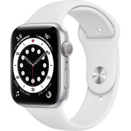Apple Watch Series 6 - GPS - 44 - Alu Argent / Bracelet Sport Blanc - Regular  Blanc