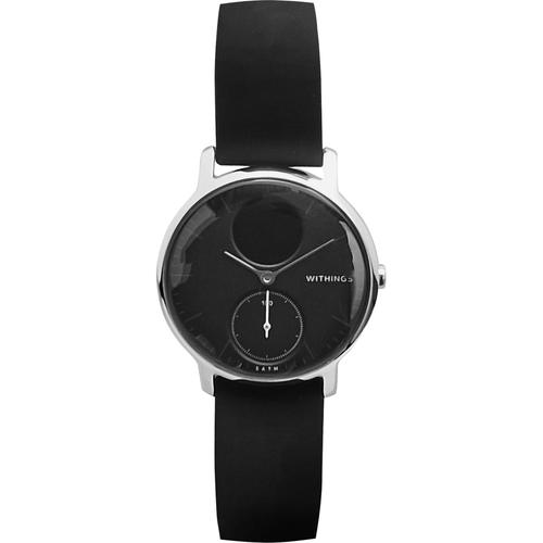 Withings Steel Hr - 36 Mm - Acier Inoxydable - Suivi D'activités Avec Bande - Silicone - Noir - Taille De Bande Jusque 200 Mm - Monochrome - Bluetooth