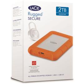 LaCie Rugged Secure Thunderbolt USB-C - 2 To (Silver / Orange) - Disque dur  externe LaCie sur