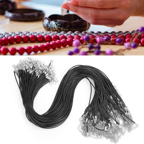 100 Pièces Fermoir À Homard Corde De Cire Fil Ciré Cordon En Cuir Collier Bijoux À Bricoler Soi-Même