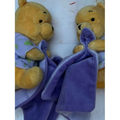 Doudou Lot Ours Winnie Disney Peluches Jouets Bébé The Pooh Ourson Violet Fluo 