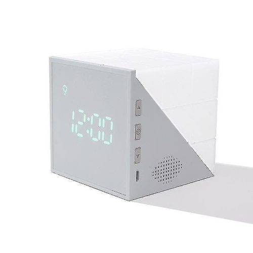 Magic Cube Led Réveil Veilleuse Avec Commande Vocale - Gris