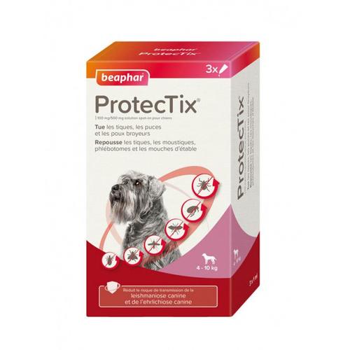 Pipettes Antiparasitaires Protectix Chien Taille Moyenne Beaphar 4 À 10 Kg