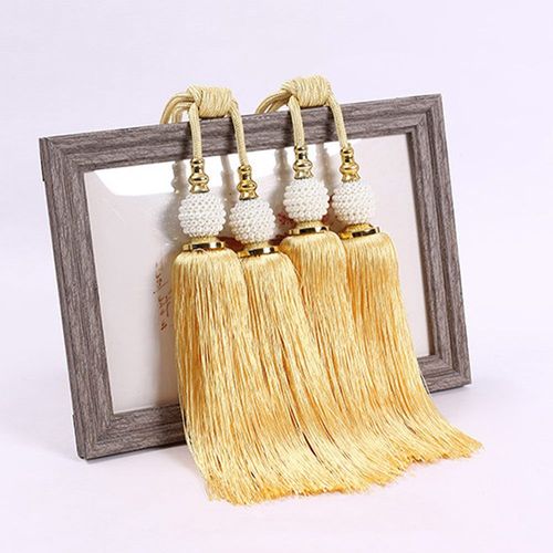 Embrasses De Rideaux À Pompons : Corde Décorative Avec Double Be - 1 Paire