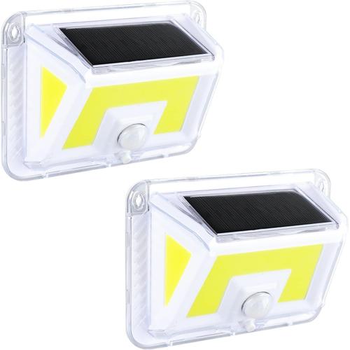 Bg-2pcs 2pcs 500lm Lampe Solaire Extérieur, 3 Modes Leds Projecteur Solaire Avec Éclairage À 180°, Lampe Murale Étanche Ip65 Avec Détecteur De Mouvement, Pour Jardin, Patio Et Garage