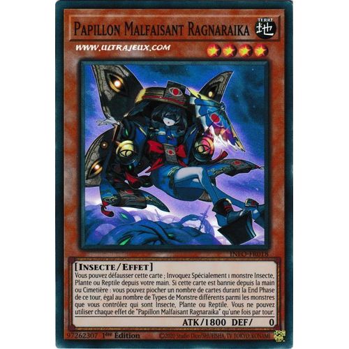 Yu Gi Oh Info Fr018 Papillon Malfaisant Ragnaraika Super Rare